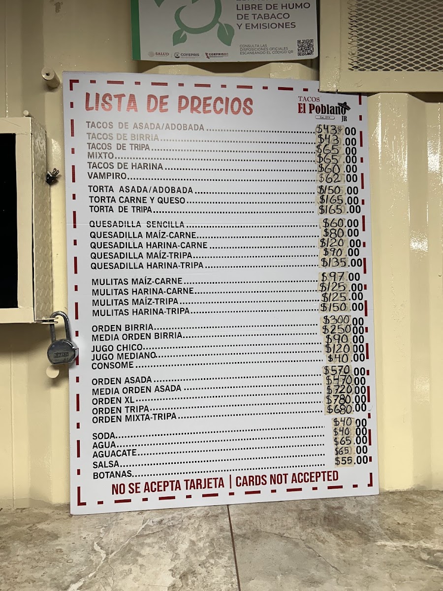 Tacos El Poblano Jr Menu - Image 1