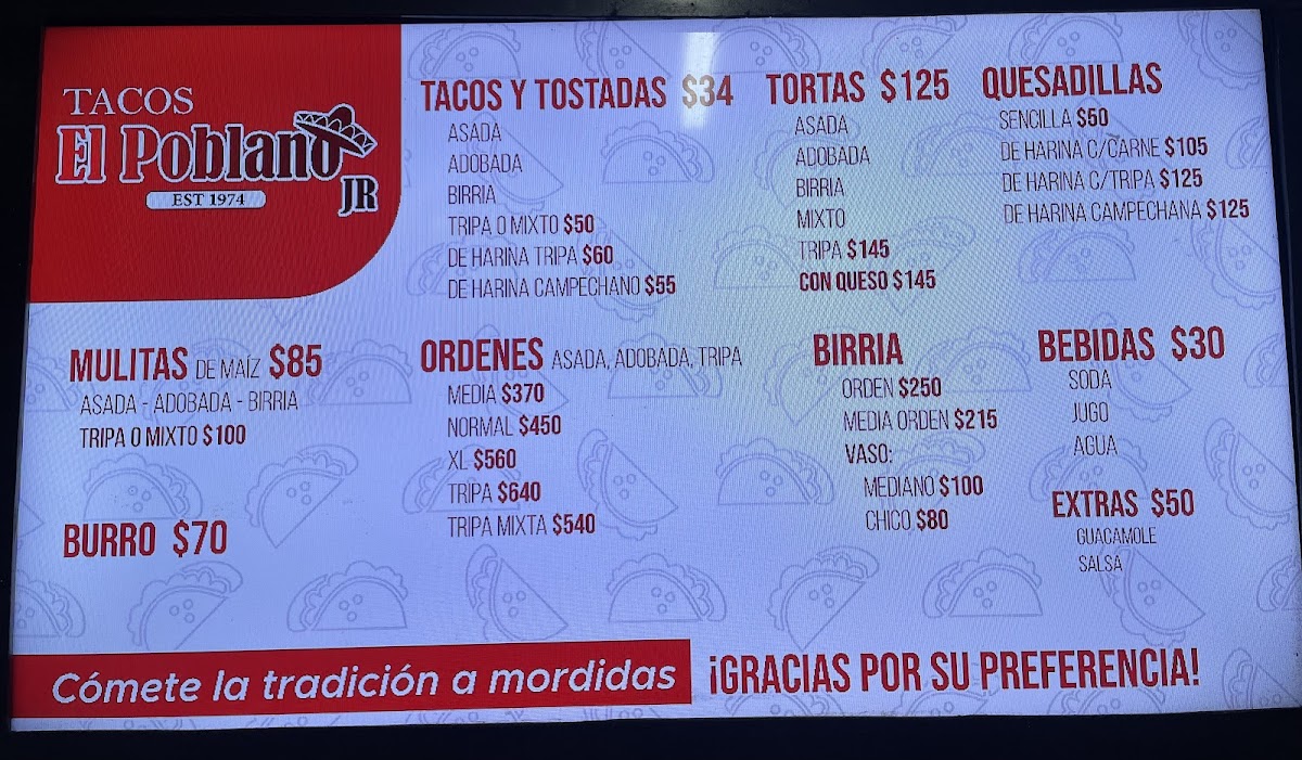 Tacos El Poblano Jr Menu - Image 3